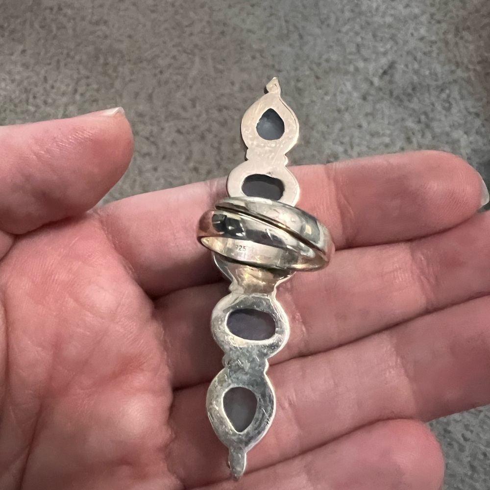 Sterling Silver Chalcedony Crawler Ring - image 3